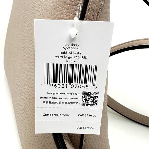 Kate Spade Harlow Crossbody Purse Warm Beige Leather WKR00058 - Picture 8 of 8